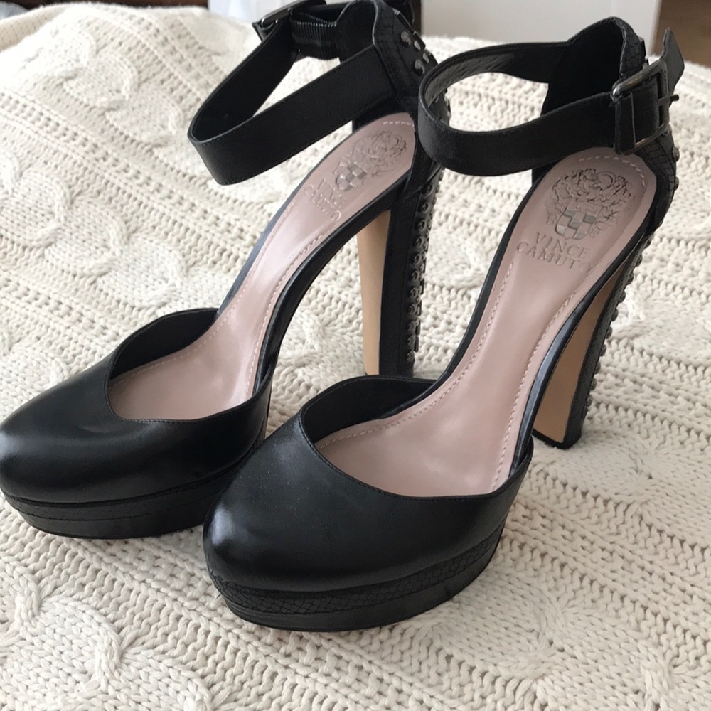 Vince Camuto studded black heels